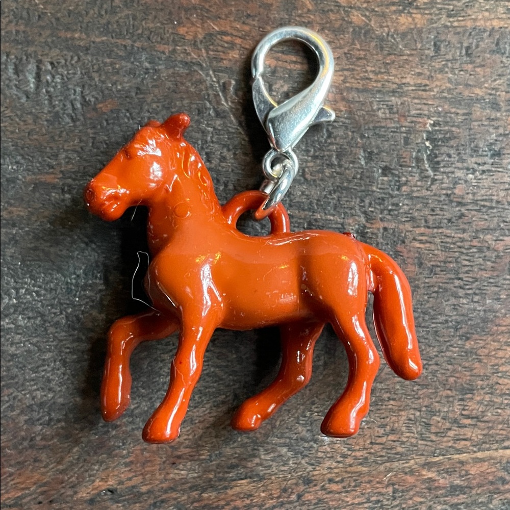 Glossy Brown Horse Keychain Charm, Bag or Backpack Charm. Zipper Pull Charm